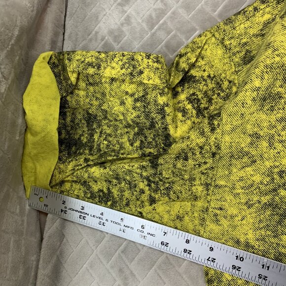 B-29 Mens L Button Up Shirt Yellow Short Sleeve Collared USA Made Hipster Ska - Picture 12 of 16